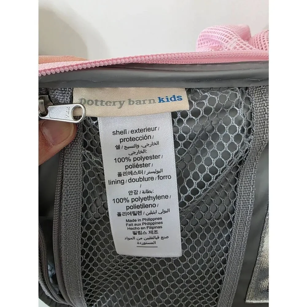 Pottery Barn Mackenzie Classic Pink Dino Dinosaur Lunch Bag NWOT